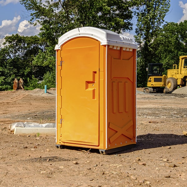 how often are the portable restrooms cleaned and serviced during a rental period in Bustins Island